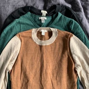 Merino Sweater, Merino Cardigan, + Cotton Cardigan